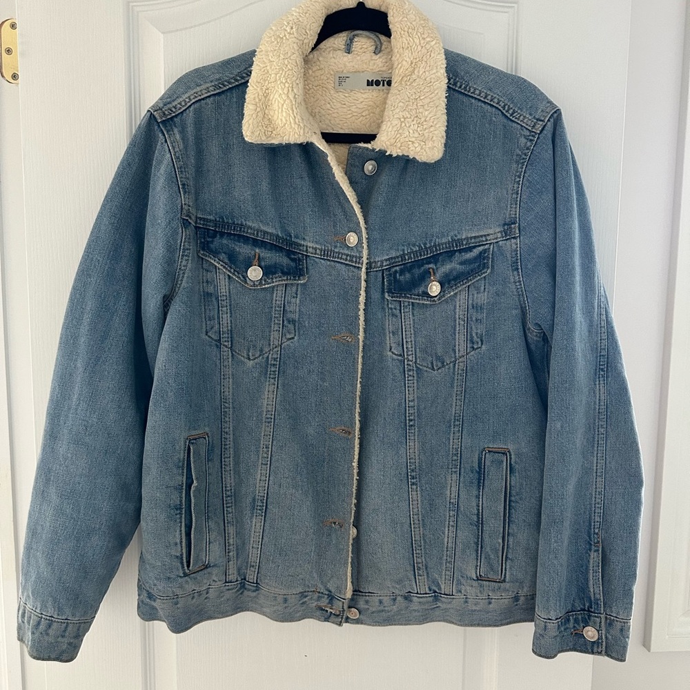 Unisex Topshop Denim Sherpa-Lined Jacket
